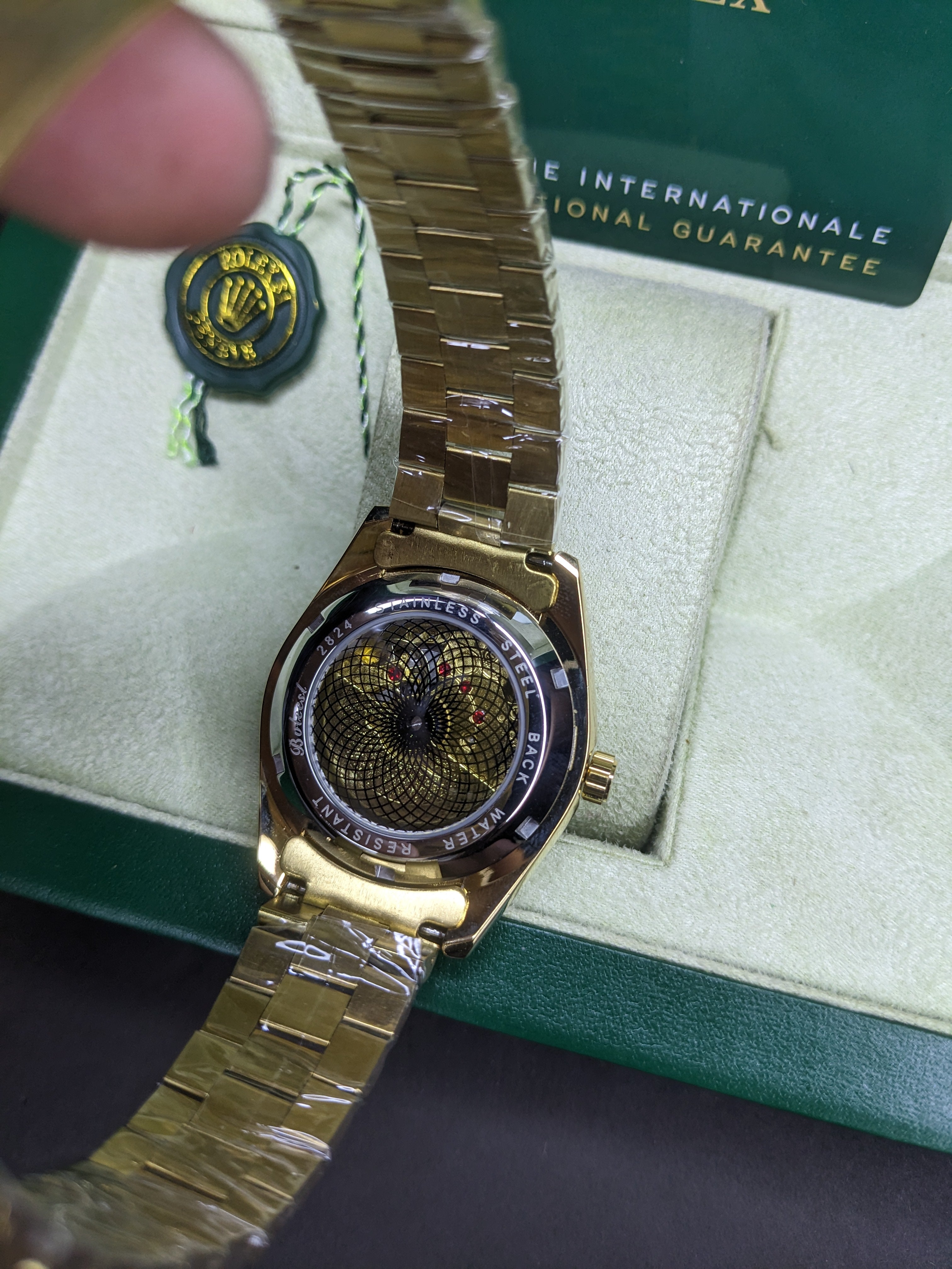 Rolex automatic movement silver with bule dial