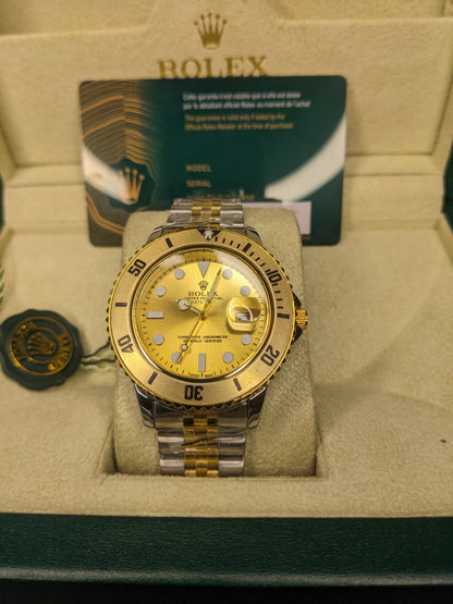 Rolex Submariner golden rotating dial with jublilee bracelet