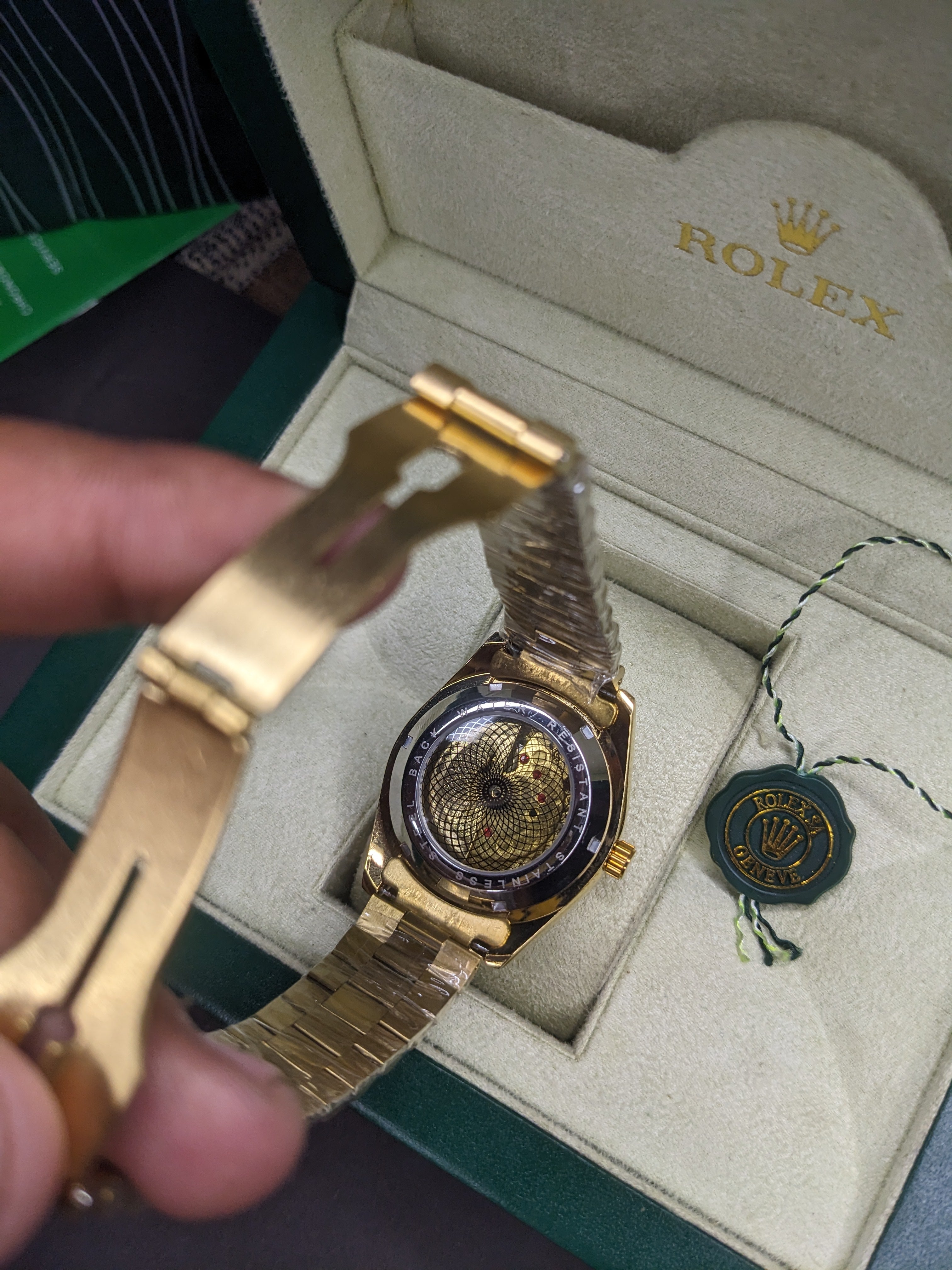 Rolex automatic movement golden with golden dial