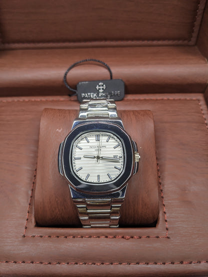 Patek philippe stainless steel With a horizontally  embossed dial