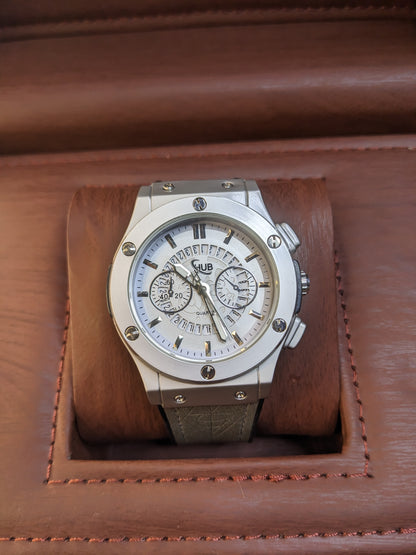 Hublot black scelton with gray strap