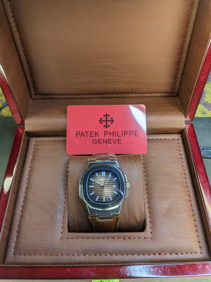 Patek Philippe leather strip with brown dial